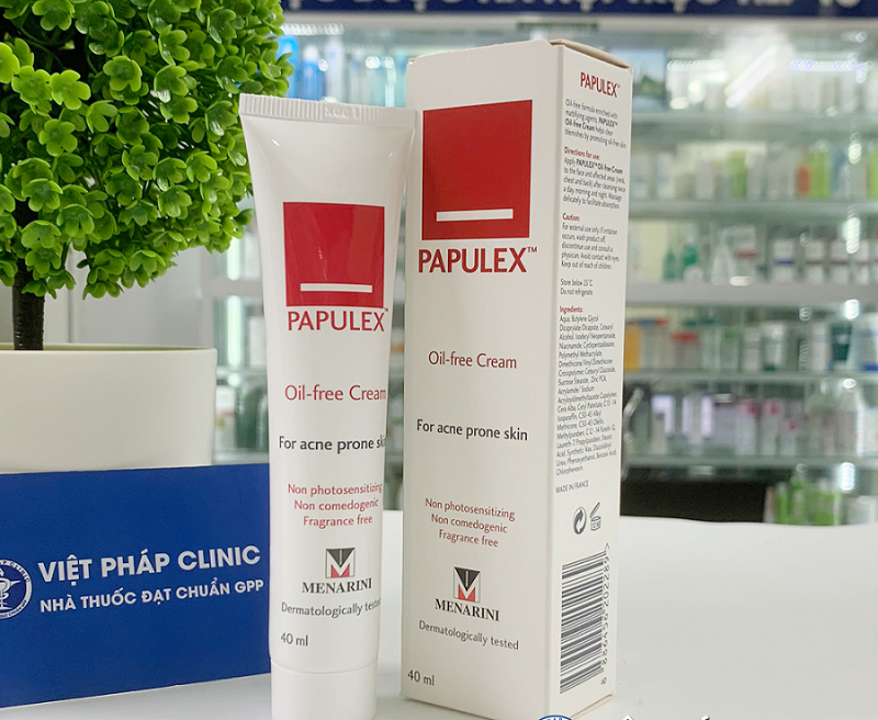 Papulex Oil-Free Cream của Pháp không để lại vết thâm mụn và làm mỏng da